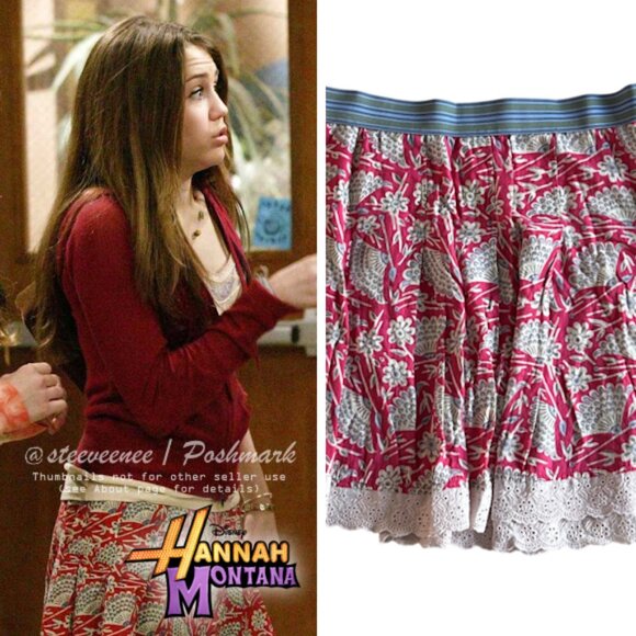 RARE 2000s Free People Fantastic Floral Elastic Skirt ASO Miley Stewart - Picture 1 of 8